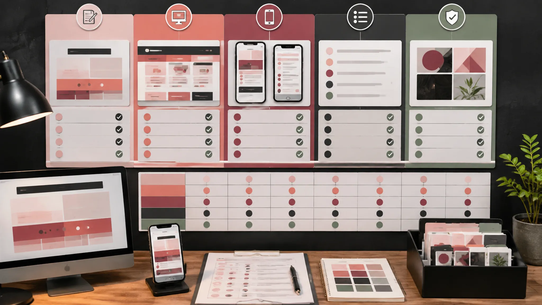 Pre-publication review board covering content, desktop, mobile, nonvisual information, and source-rights checks