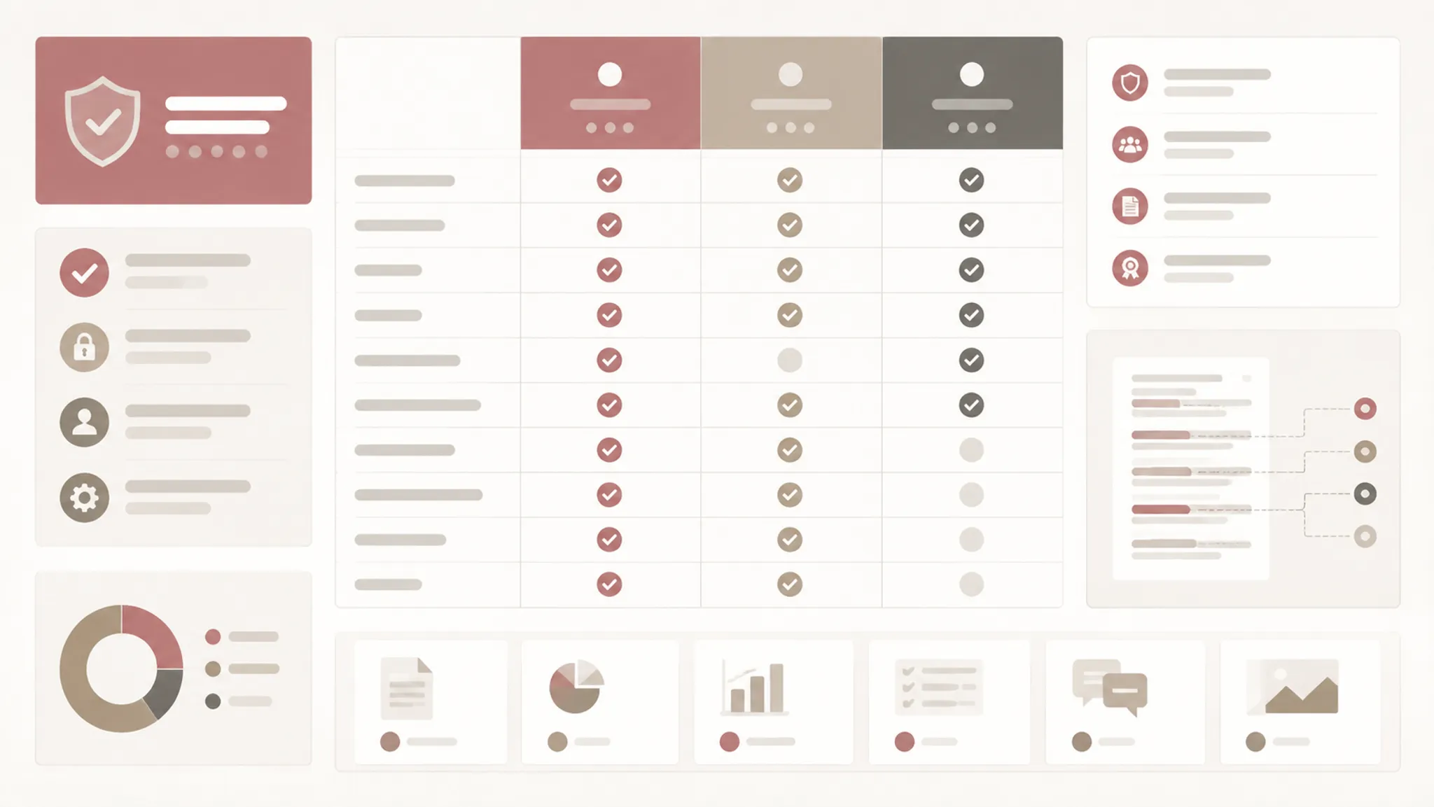 Pricing page trust cue evidence inventory arranged around a plan comparison table