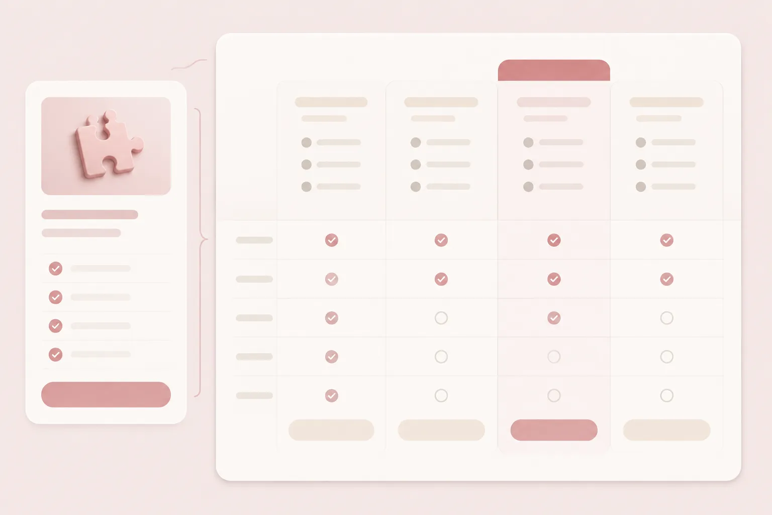 SaaS pricing page add-on block positioned beside affected plan columns